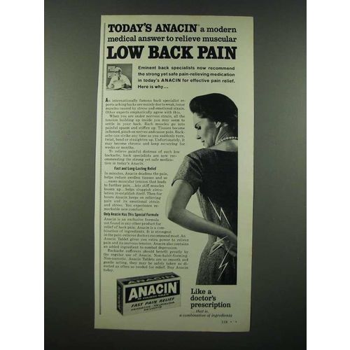 1965 Anacin Medicine Ad - Low Back Pain