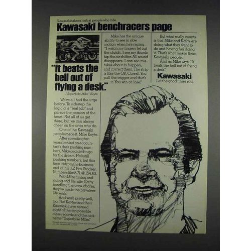 1982 Kawasaki KZ Pro Stocker Motorcycle Ad - Mike Keyte