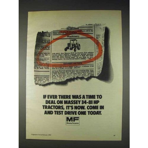 1982 Massey Ferguson Tractors Ad - Time To Deal