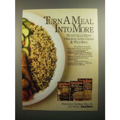 1984 Uncle Ben's Long Grain & Wild Rice Ad - A Meal