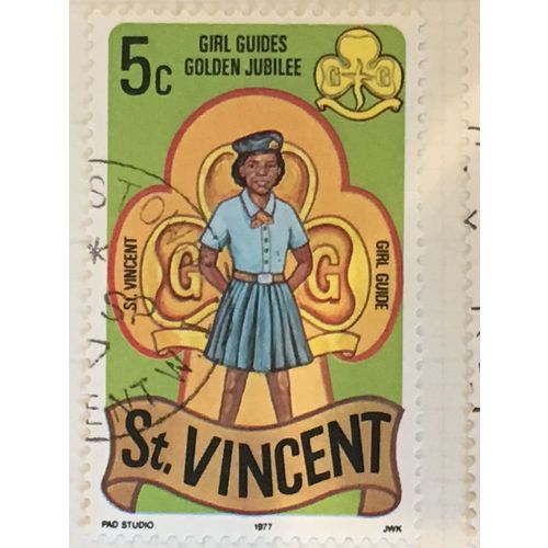 St Vincent 1977 Girl Guides Anniversary 5c Emblem Used SG536 Sc504 postage stamp