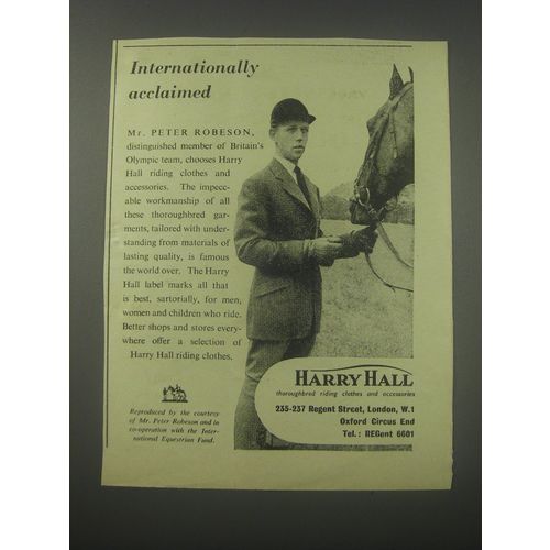 1954 Harry Hall Riding Clothes Ad - Peter Robeson - International acclaimed