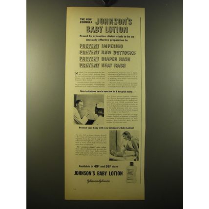 1950 Johnson's Baby Lotion Ad - The new formula Johnson's Baby Lotion