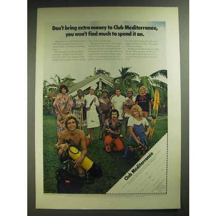 1974 Club Mediterranee Ad - Don't bring extra money to Club Mediterranee