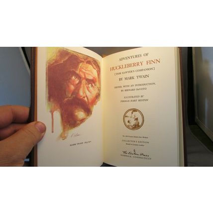 Adventures of Huckleberry Finn-MARK TWAIN leather collector gild Easton Press