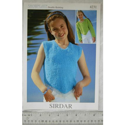 Vintage: Sirdar 4231 sweater and top, DK, 22-32 inch, 56-81 cm