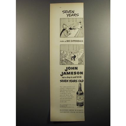 1951 John Jameson Whiskey Ad - Seven years make a big difference - Bowling