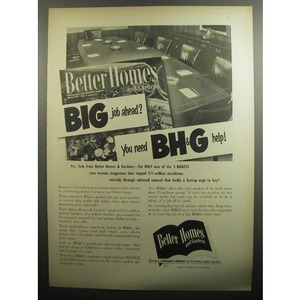 1951 Better Homes and Gardens Magazine Ad - Big job ahead? You need BH&G help!