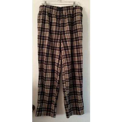 IZOD Sleepwear 100% Polyester Fleece Multi Colored Plaid Lounge Pants Size L