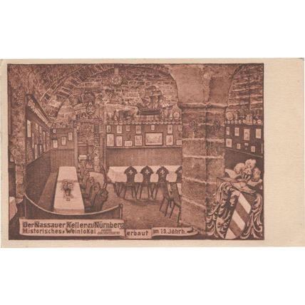 Nurnberg Nassauer Keller German Antique Postcard