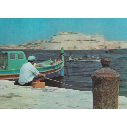Valetto Harbour Italy Boat Three Dimensional Italian Postcard