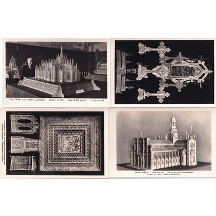Italian Monastery Cathedral 4x Scaled Model etc Postcard s