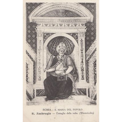 Rome Roma Maria Del Popolo De Saint Ambrogio Italy Religious Postcard