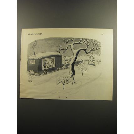 1952 Cartoon by Robert Day - Painting Snow Covered Landscape