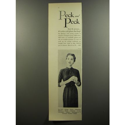 1953 Peck and Peck Dress Advertisement - Photo by Tom Palumbo - Stop the presses