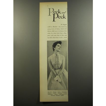 1953 Peck and Peck Dress Advertisement - Photo by Tom Palumbo - In league with