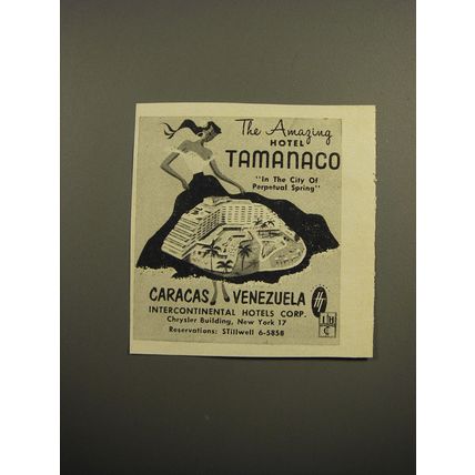1955 Hotel Tamanaco Advertisement - City of Perpetual Spring