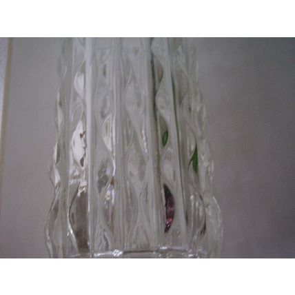 Vintage Fidenza Vetraria Column Vase 1960s Stampi Francolini Italy Vertical Wave