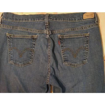Levi's Women 515 Jeans Size 12 Medium Blue Bootcut Mid Rise Distressed Mexico