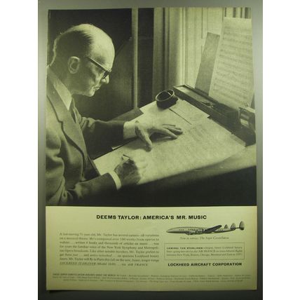1957 Lockheed Aircraft Ad - Deems Taylor: America's Mr. Music