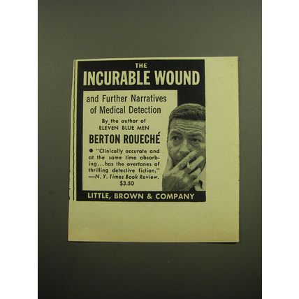 1958 Little, Brown & Company Book Ad - The Incurable Wound by Berton Roueche