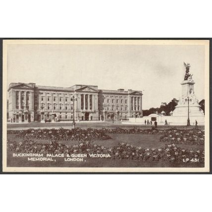 Buckingham Palace & Queen Victoria Memorial, London, c.1920 - Lansdowne Postcard