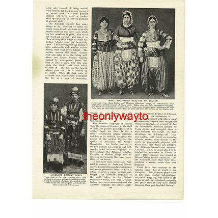 Girls In Amazing Trousers, Scutari & Romanies, Albania, Book Illustration, c1930