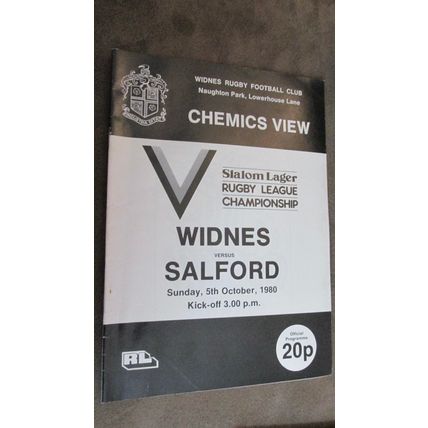 1980 Rugby Football League Programme - Widnes v Salford n2