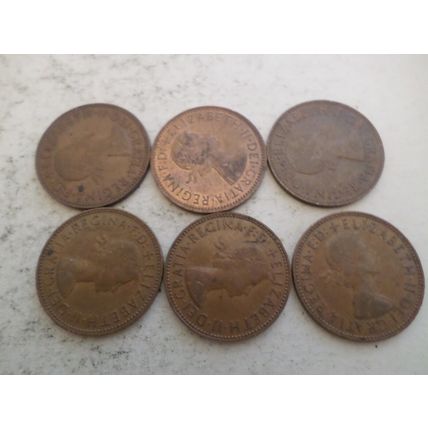 UK / GB - 30 - 1/2d (half penny) coins - dated 1966