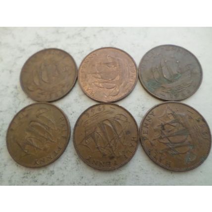 UK / GB - 30 - 1/2d (half penny) coins - dated 1966