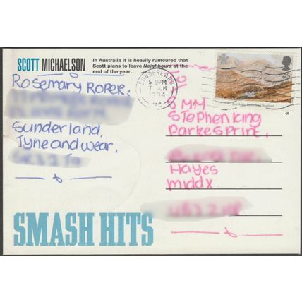 Actor Scott Michaelson in Neighbours, 1994 - Smash Hits Postcard