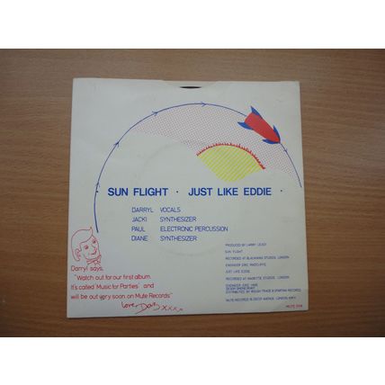 Silicon Teens 1980 7" Vinyl Single Just Like Eddie b/w Sun Flight