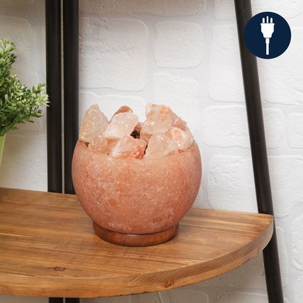 Himalayan Rock Salt Fire Basket Lamp 14.5 CM Light Home Decor Gift