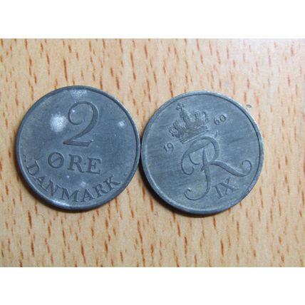 Denmark 1960 2 Ore Coin