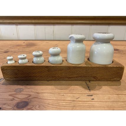 Antique Ceramic Hallmarked Apothecary Chemist Weights 0.5 - 20 Dag