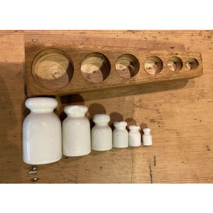 Antique Ceramic Hallmarked Apothecary Chemist Weights 0.5 - 20 Dag