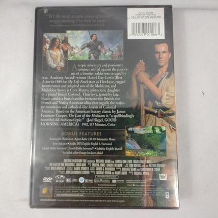 The Last of the Mohicans - 1992 - Rated R - DVD - Widescreen - New