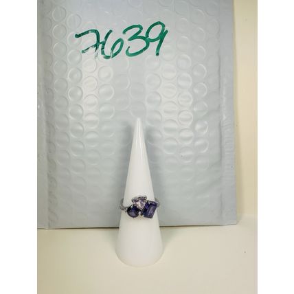Bomb Party Sz8 Revealed Ring Fashion Jewelry RBP 3 Chunky Purple Gems Rhodium Pl
