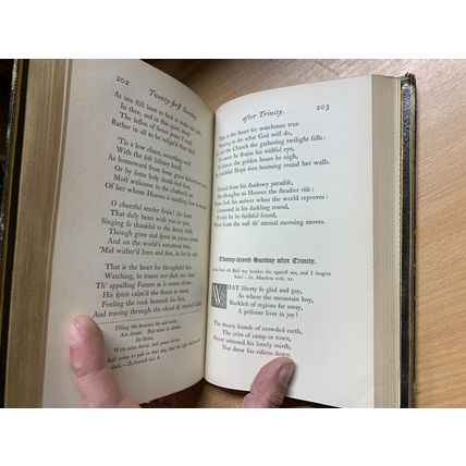1877 "THE CHRISTIAN YEAR" THOUGHTS IN VERSE JOHN KEBLE LEATHER ANTIQUE BOOK (P5)