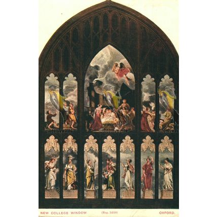 New College Window, Oxford, 14110 PRPC Series Postcard, 1911