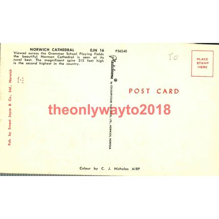 Norwich Cathedral, Norwich, Norfolk, Plastichrome Postcard