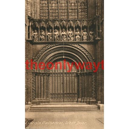 Lincoln Cathedral, West Door, Lincs, Friths Postcard