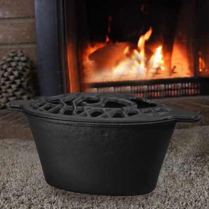 Fire Beauty Woodstove Steamer Stove Humidifier Cast Iron Lattice Top Rust Resist