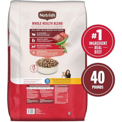 Nutrish Dry Dog Food, Real Beef, Pea & Brown Rice Recipe Whole Health Blend for