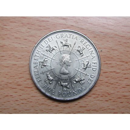1993 Elizabeth II £5 Five Coronation 40th Anniversary Crown Coin