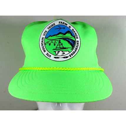 Vintage Ute Mountain Tribe Farm Ranch Enterprise Snapback Hat Cap Green Colorado
