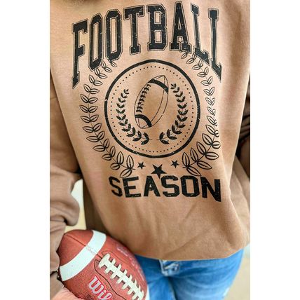 Khaki Rugby FOOTBALL SEASON Graphic Game Day Sweatshirt