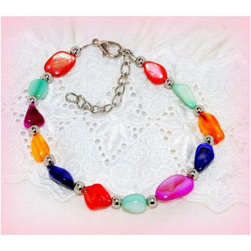 Pretty Womens Girls Multi Stone Bangle Bracelets Gift Crafts Jewellery 1244