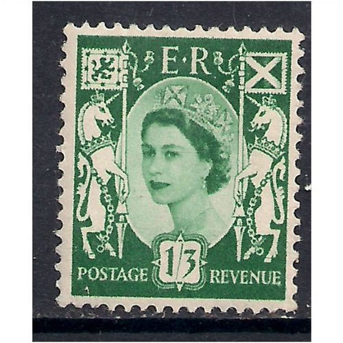 Scotland GB 1963 1/-3d Bronze Green MM Non Phos SG S5.( J994g)