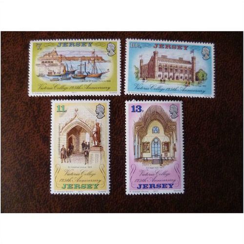 Jersey 1977 Anniversary of Victoria College set mint stamps SG179-182 Galahad